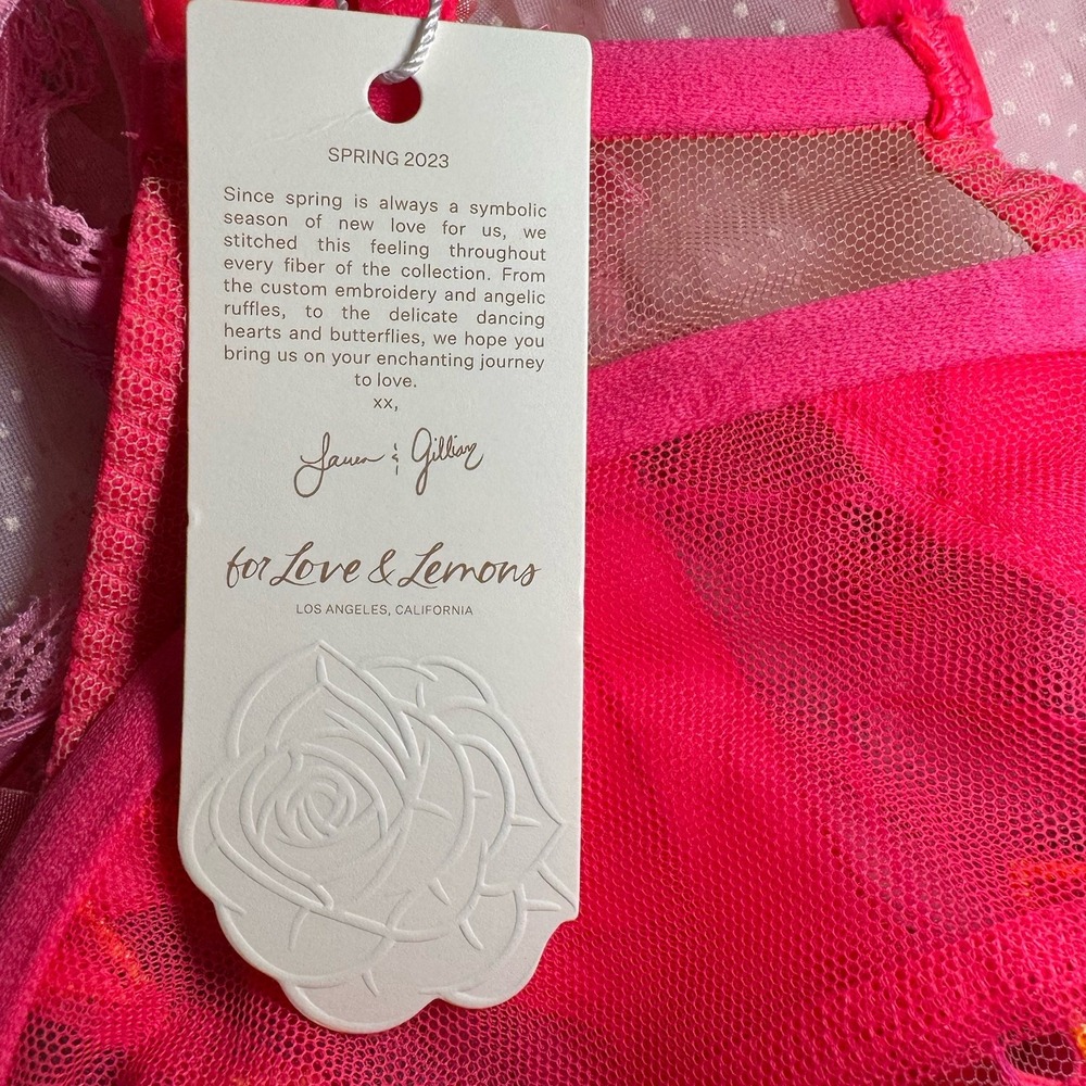 VS For Love & Lemons‎ Graphic Hearts Underwire Unlined Bra Size Large NWT - Picture 7 of 12
